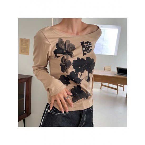 Ladies Flower Pattern Long Sleeve T Shirts