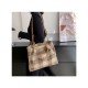 Black Canvas Plaid Ladies Tote Bags