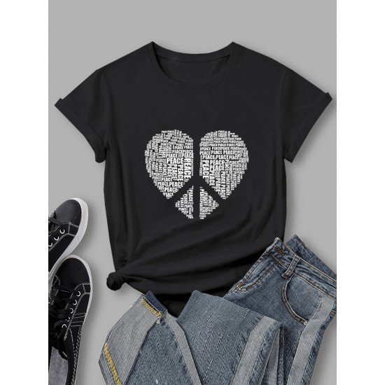 Trendy Heart Graphic Couple T Shirts 