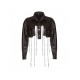 Punk Style Chain Tassel Solid Cropped Jacket Coats