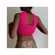  2022 Halter Pure Color Backless Crop Sweater