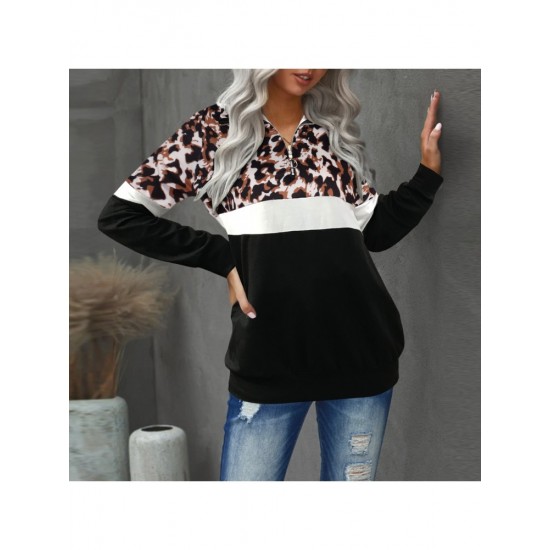  Autumn Casual Camouflage Zipper Women's Long Sleeve Sweater