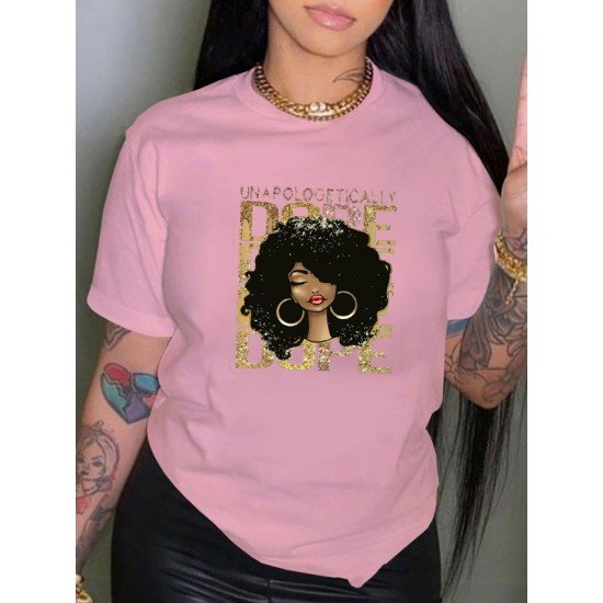 Black Women Graphic Summer T Shirts