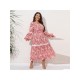  Ethnic Style V-Neck Women's Long Sleeve Dress