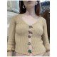 Hollowed Out Patchwork Women's Short Knitwear