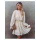  2022 Jacquard Ruffle Women's Long Sleeve Dress