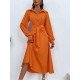 Casual Solid Long Sleeve Shirt Maxi Dresses