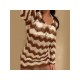  2022 Backless Contrast Color Lace Up Sweater Dress