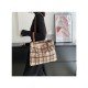 Black Canvas Plaid Ladies Tote Bags