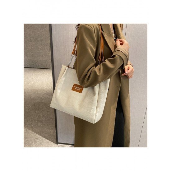 Contrast Color Casual Versatile Tote Bags