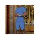  Pure Color Top And Pocket Shorts Men's Casual Suits