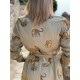  2022 Fall Split Printing Women's Long Sleeve Dress