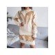  New Round Neck Long Sleeve Knitted Dress