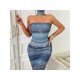  Sexy Halter Backless Printing Women's Sleeveless Dress