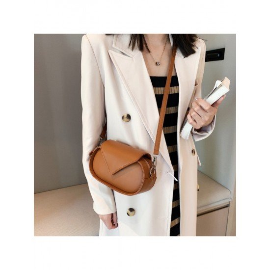  2022 PU Pure Color Shoulder Bag For Women