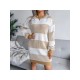 Ladies Casual Striped Sweater Dresses