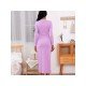 V Neck Slit Long Sleeve Dresses For Women