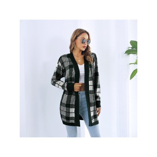 Plaid Cozy Cardigan Sweater Coats