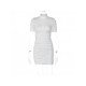 Summer White Ruched Short Sleeve Dresses