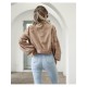  Winter Corduroy Pure Color Lantern Sleeve Women Jacket