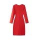 Casual V Neck Long Sleeve Knee Length Dress