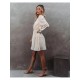  2022 Jacquard Ruffle Women's Long Sleeve Dress