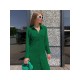  Casual Pure Color Turndown Neck Women's Dress