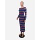 Striped Fashion Striped Long Sleeve Maxi Dress