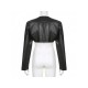  Fashion PU Irregular Pure Color Women's Jacket