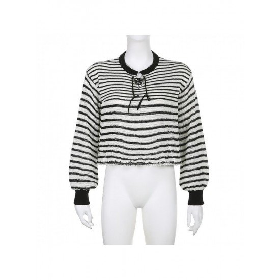 Striped Loose Ladies Pullover Sweaters