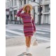  2022 Round Neck Sweater Long Sleeve Dress