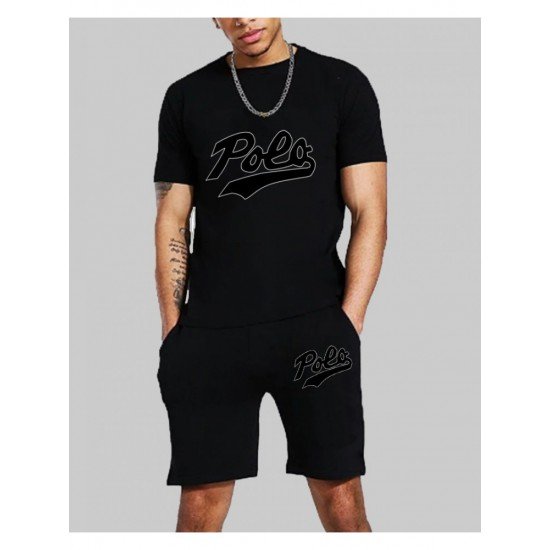  Summer Casual Letter Printing Men's Two-Piece