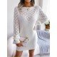 Casual White Long Sleeve Sweater Dresses