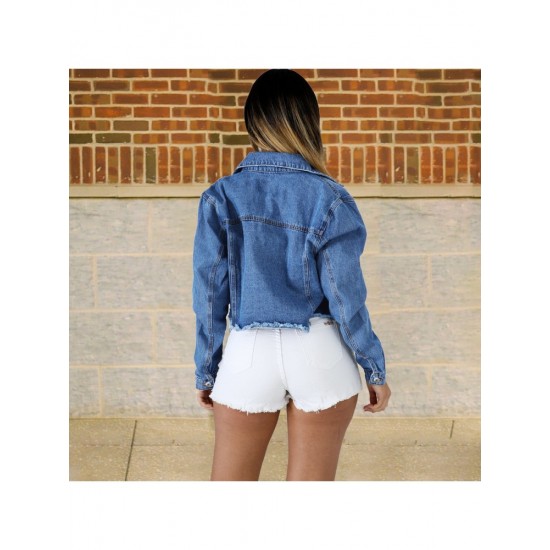  Denim Tassels Patchwork Fashion Jacket