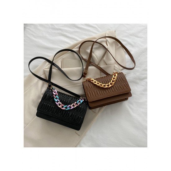 Fashionable Brown Chain Cross Body Shoulder Bags