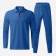  Leisure Pure Color Top And Trouser Men's Suit