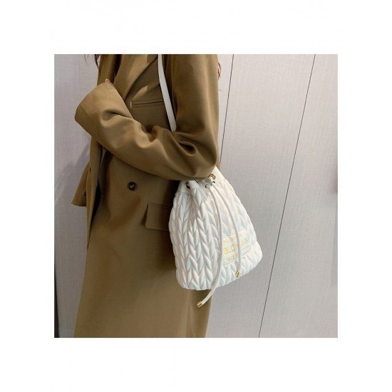 Stylish White Drawstring Cross Body Shoulder Bags