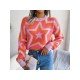 Contrast Color Star Pullover Sweaters For Women