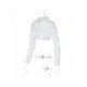  Pure Color Long Sleeve Navel Women's Shirts