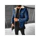 Winter Black Solid Men Denim Coats