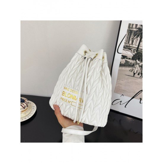 Stylish White Drawstring Cross Body Shoulder Bags