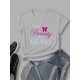 Butterfly Letter Printed Summer Crew Neck T Shirts