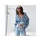  Fashion Heart Printed Women's Denim Jacket