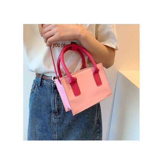  PU Contrast Color Shoulder Bag For Women