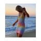  2022 Summer Rainbow Backless Halter Sleeveless Dress