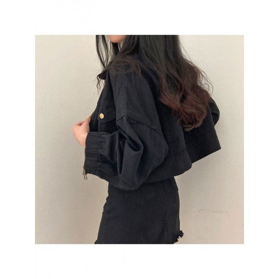 Easy Matching Black Pockets Women Coats