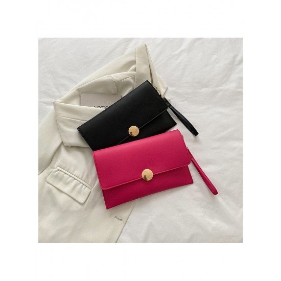 Black Pure Color Simple Clutch Bags