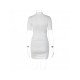 Summer White Ruched Short Sleeve Dresses