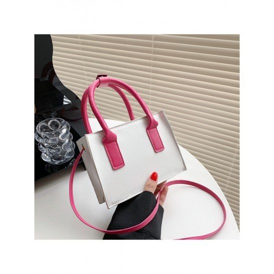  PU Contrast Color Shoulder Bag For Women