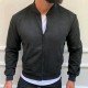 Casual Patchwork Black Men Coats